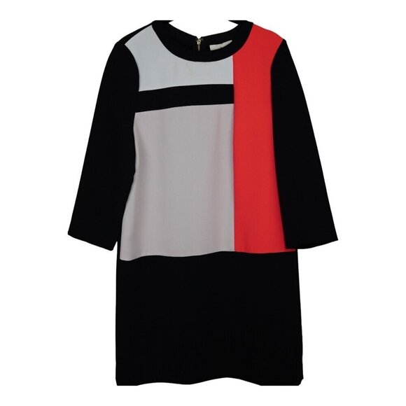 Kate Spade Colorblock Long‎ Sleeve Shift Dress With Back Zipper Size 6 - Picture 2 of 6